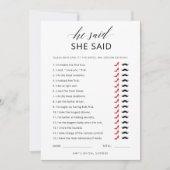 Hij zei dat ze script Vrijgezellenfeest spel Kaart (Voorkant)