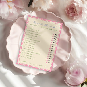 Hij zei dat ze Vrijgezellenfeest Game Kaart zei