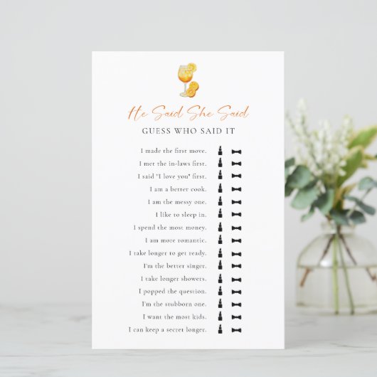 Hij zei dat ze Vrijgezellenfeest spel Aperol Sprit (Staand voorkant)