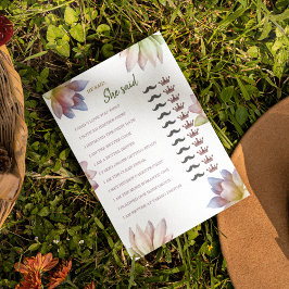 Hij zei dat ze Vrijgezellenfeest spel papier blad 