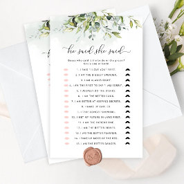 Hij zei dat ze vrijgezellenfeest spel zei