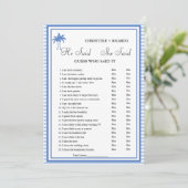 Hij zei dat ze Vrijgezellenfeest spelkaart zei Aankondiging (Staand voorkant)