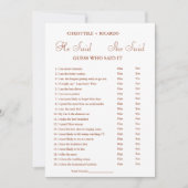 Hij zei dat ze Vrijgezellenfeest spelkaart zei Aankondiging (Voorkant)