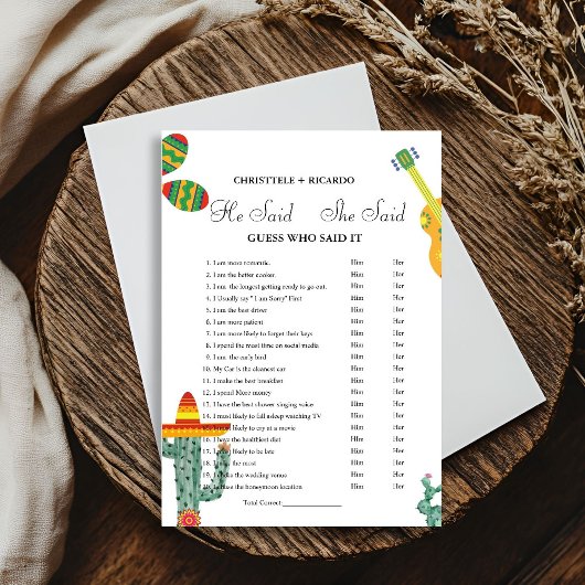 Hij zei dat ze Vrijgezellenfeest spelkaart zei Aankondiging