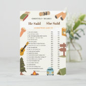 Hij zei dat ze Vrijgezellenfeest spelkaart zei Aankondiging (Staand voorkant)