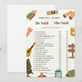 Hij zei dat ze Vrijgezellenfeest spelkaart zei Aankondiging (Voorkant / Achterkant)