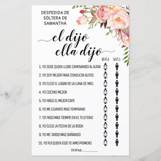 Hij zei dat ze vrijgezellenfeest tweetalige game z (Achterkant)