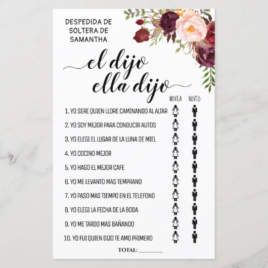 Hij zei dat ze vrijgezellenfeest tweetalige game z (Achterkant)