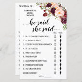 Hij zei dat ze vrijgezellenfeest tweetalige game z (Voorkant / Achterkant)