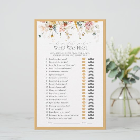 Hij zei dat ze wilde bloem Vrijgezellenfeest spel  (Staand voorkant)