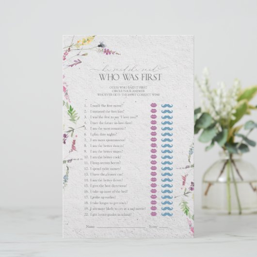 Hij zei dat ze wilde bloem Vrijgezellenfeest spel  (Staand voorkant)