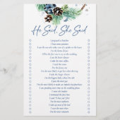 Hij zei dat ze winterspel vrijgezellenfeest zei briefpapier (Voorkant)