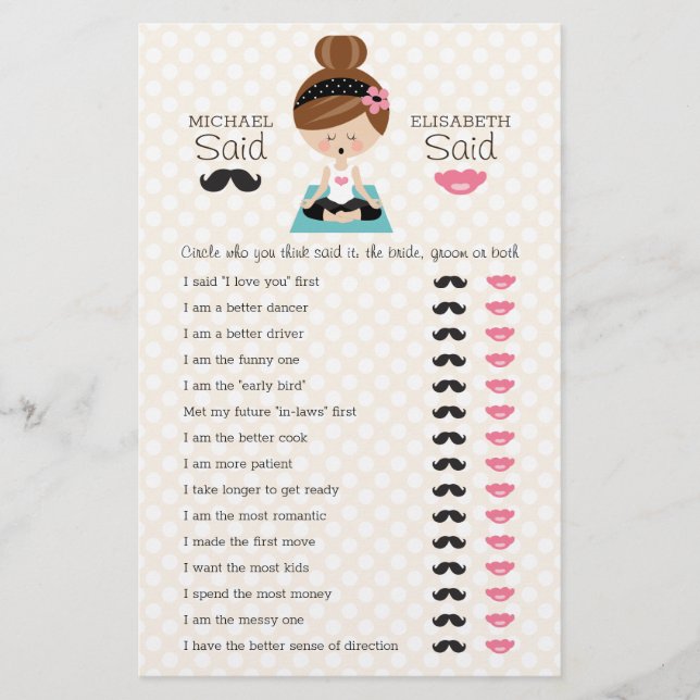 Hij zei dat ze Yoga Girl Vrijgezellenfeest Game ze (Voorkant)