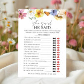 Hij zei dat ze zei | Boho Vrijgezellenfeest Game K Kaart