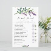 Hij zei dat ze zei bruidsspel, lavendel eucalyptus (Staand voorkant)