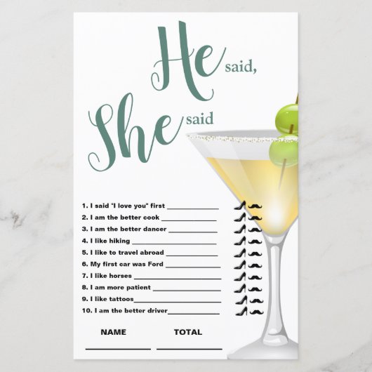 Hij zei dat ze zei dat Elegant Bridal Game (Voorkant)