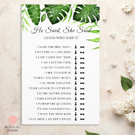 Hij zei dat ze zei dat het tropisch Vrijgezellenfe