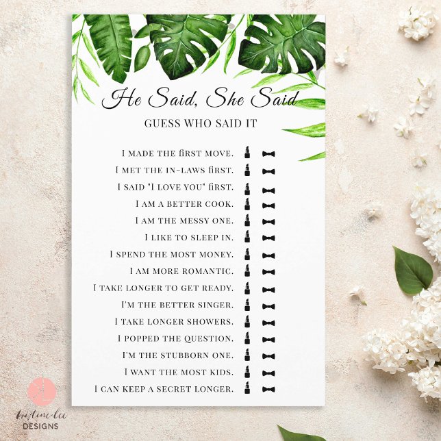 Hij zei dat ze zei dat het tropisch Vrijgezellenfe (Creator heeft geüpload)