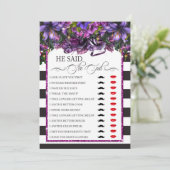 Hij zei dat ze zei dat het Vrijgezellenfeest van B Kaart (Staand voorkant)