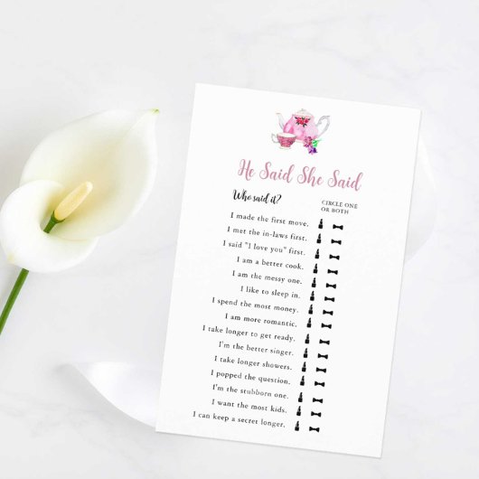 Hij zei dat ze zei dat liefde bruids theefeest bro flyer