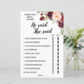 Hij zei dat ze zei dat Marsala Floral Vrijgezellen (Staand voorkant)