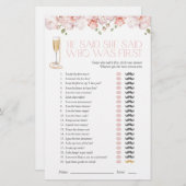 Hij zei dat ze zei dat Petals & Pearls roze douche (Voorkant / Achterkant)