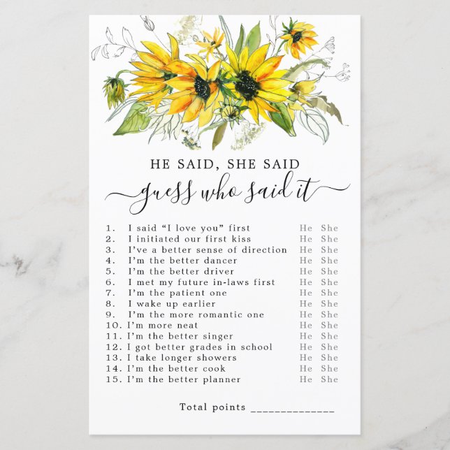 Hij zei dat ze zei dat Vrijgezellenfeest Game (Voorkant)