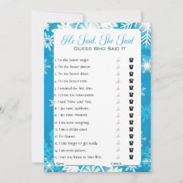 Hij zei dat ze zei dat Vrijgezellenfeest Game Kaart