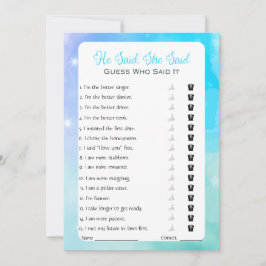 Hij zei dat ze zei dat Vrijgezellenfeest Game Kaart