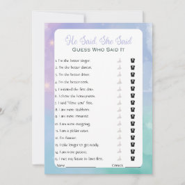 Hij zei dat ze zei dat Vrijgezellenfeest Game Kaart