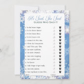 Hij zei dat ze zei dat Vrijgezellenfeest Game Kaart (Voorkant)