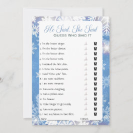 Hij zei dat ze zei dat Vrijgezellenfeest Game Kaart