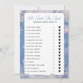 Hij zei dat ze zei dat Vrijgezellenfeest Game Kaart