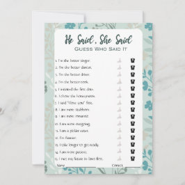 Hij zei dat ze zei dat Vrijgezellenfeest Game Kaart