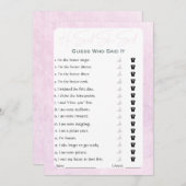 Hij zei dat ze zei dat Vrijgezellenfeest Game Kaart (Voorkant / Achterkant)