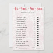 Hij zei dat ze zei dat Vrijgezellenfeest Game Kaart (Voorkant)