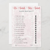 Hij zei dat ze zei dat Vrijgezellenfeest Game Kaart (Voorkant / Achterkant)