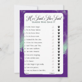 Hij zei dat ze zei dat Vrijgezellenfeest Game Kaart