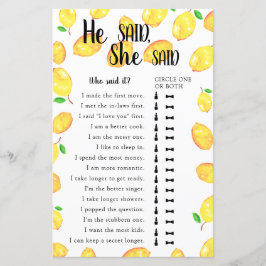 Hij zei dat ze zei dat Vrijgezellenfeest Game Lemo