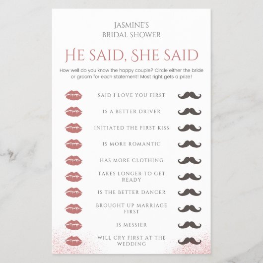 Hij zei dat ze zei dat Vrijgezellenfeest Game Pros Flyer (Voorkant)