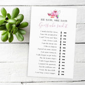 Hij zei dat ze zei dat Vrijgezellenfeest Game Tea 