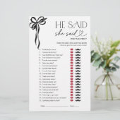 Hij zei dat ze zei dat ze een Red Black Bow Vrijge (Staand voorkant)