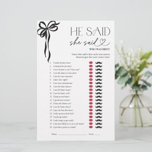 Hij zei dat ze zei dat ze een Red Black Bow Vrijge (Staand voorkant)