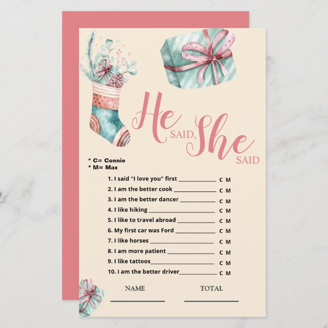 Hij zei dat ze zei dat ze met kerst een bridal zou (Voorkant / Achterkant)