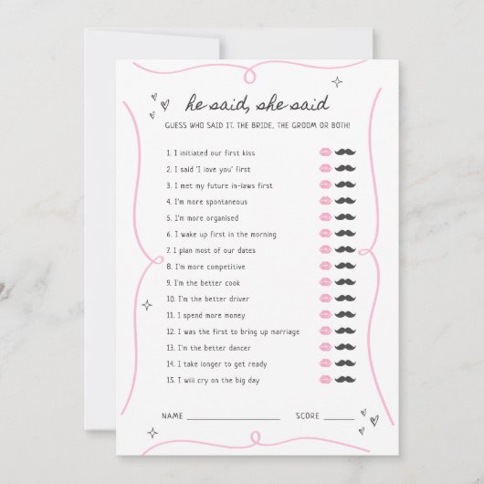 Hij zei dat ze zei en zou ze liever een spelletje kaart (Voorkant)