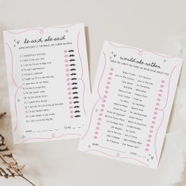 Hij zei dat ze zei en zou ze liever een spelletje  kaart