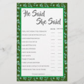 Hij zei dat ze zei | Eucalyptus Shower Game Card Flyer (Voorkant)