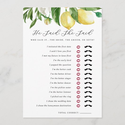 Hij zei dat ze zei printbaar Vrijgezellenfeest spe Kaart (Voorkant)