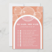 Hij zei dat ze zei Retro Disco Roze Sinaasappel sp Kaart (Voorkant)