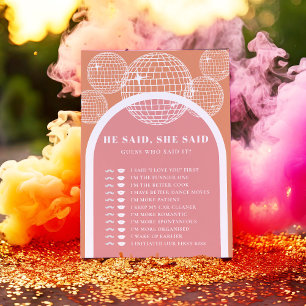 Hij zei dat ze zei Retro Disco Roze Sinaasappel sp Kaart